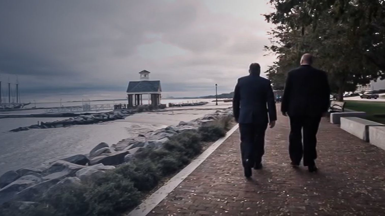 Attorneys looking out over the water